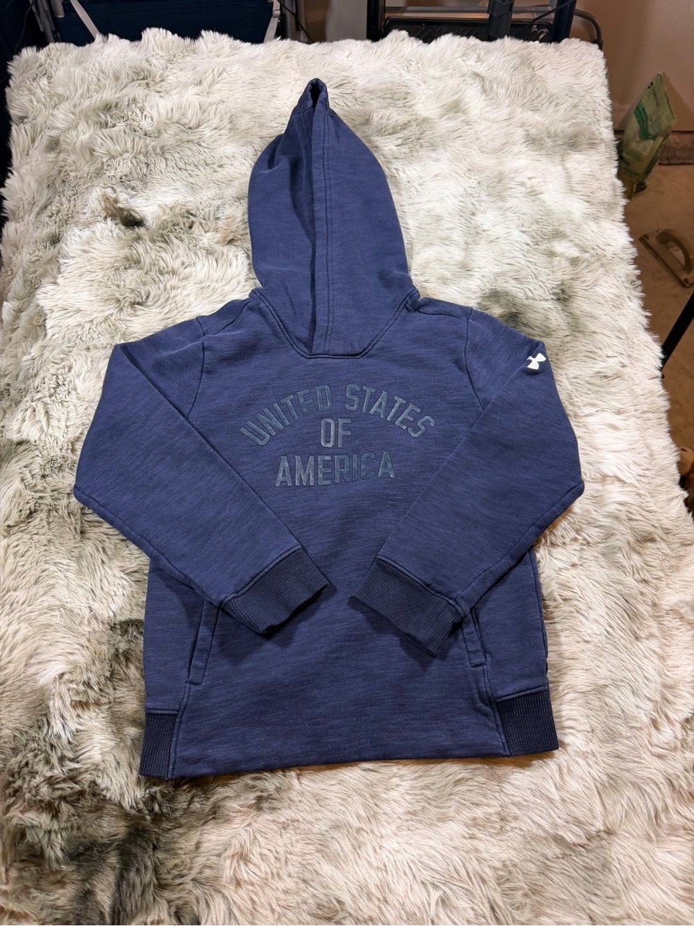 Under Armour Boys Navy Blue 'United States of America' Hooded Sweatshirt